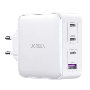 UGREEN Nexode 15337 hálózati töltő, 3xUSB-C, USB-A 3.0, PD3. 0, QC4.0, GaN, 100W (fehér)