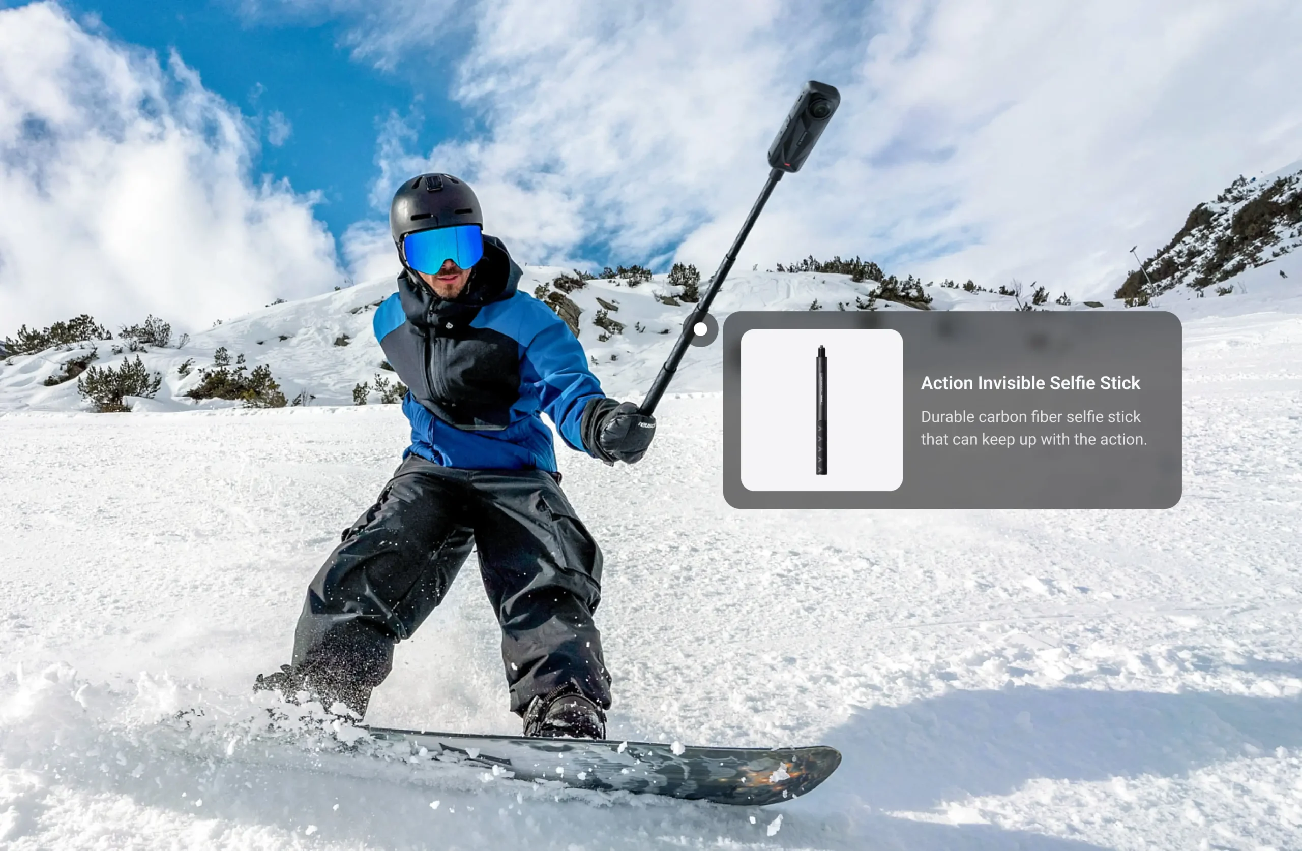 Insta360 X5 Snowboard Bundle – 8K 360° akciókamera snowboardosoknak - Image 3